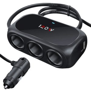 120W Car Power Outlet Adapter with Dual USB Charging